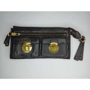 Vintage Marc Jacobs Quilted Stamp Leather Wallet BROWN